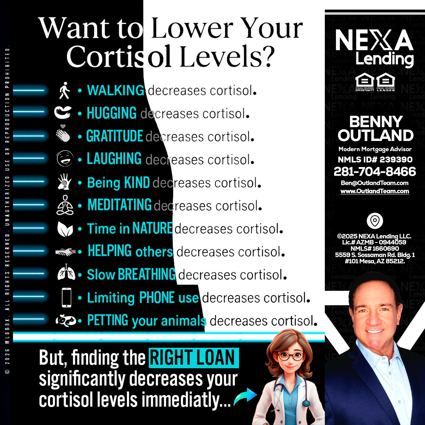 Want to lower Your Cortisol Levels? - Benny Outland -Modern Mortgage Advisor
