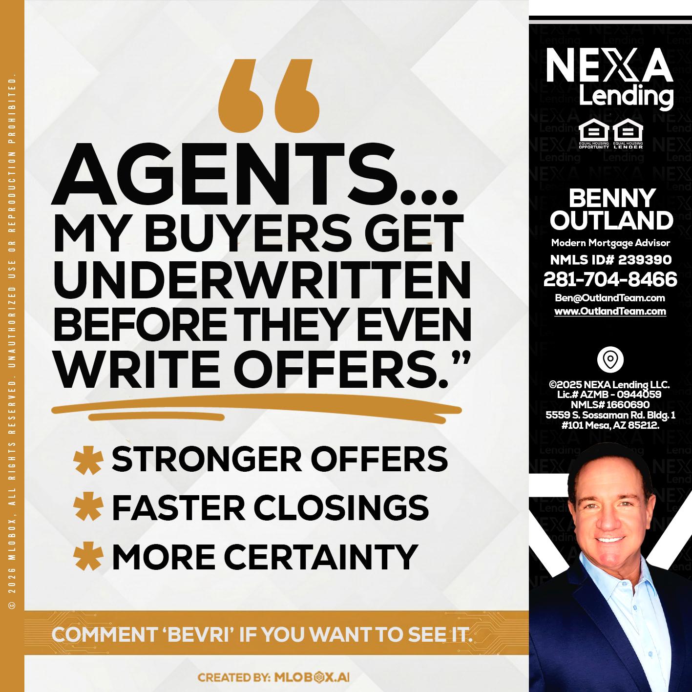 agents - Benny Outland -Modern Mortgage Advisor