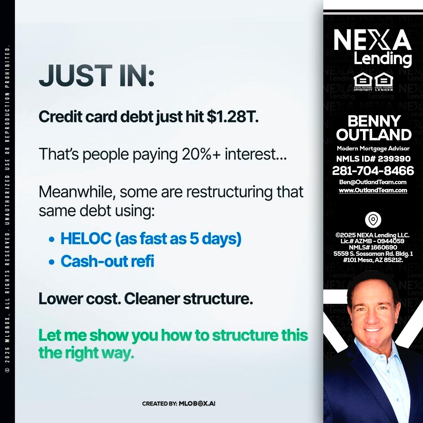 JUST IN - Benny Outland -Modern Mortgage Advisor