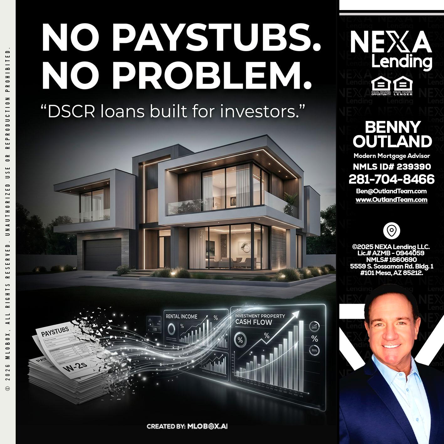 no paystub - Benny Outland -Modern Mortgage Advisor