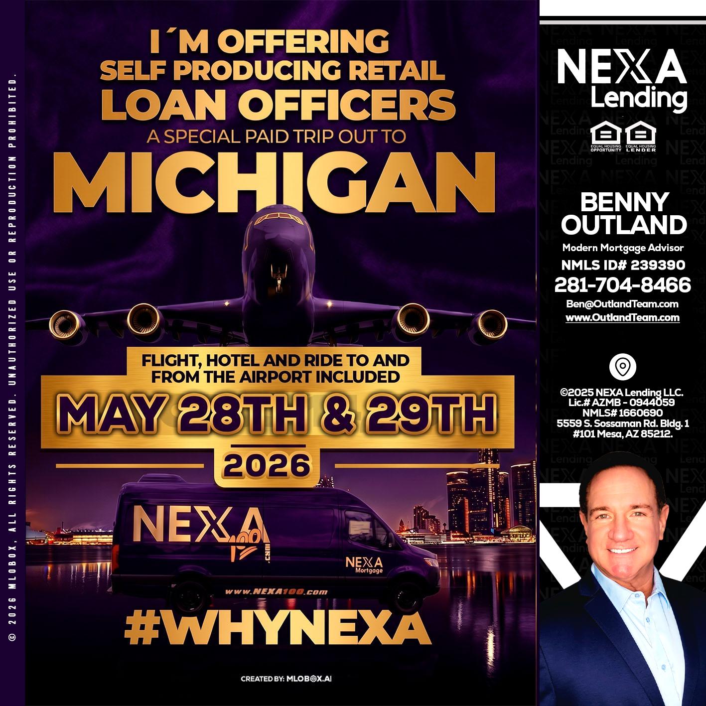 MICHIGAN - Benny Outland -Modern Mortgage Advisor