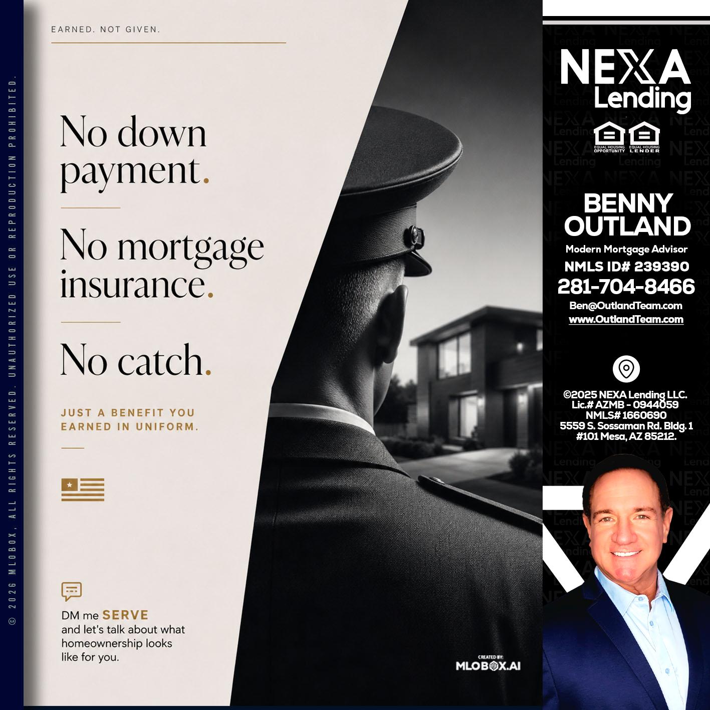 NO DOWN PAYMENT - Benny Outland -Modern Mortgage Advisor