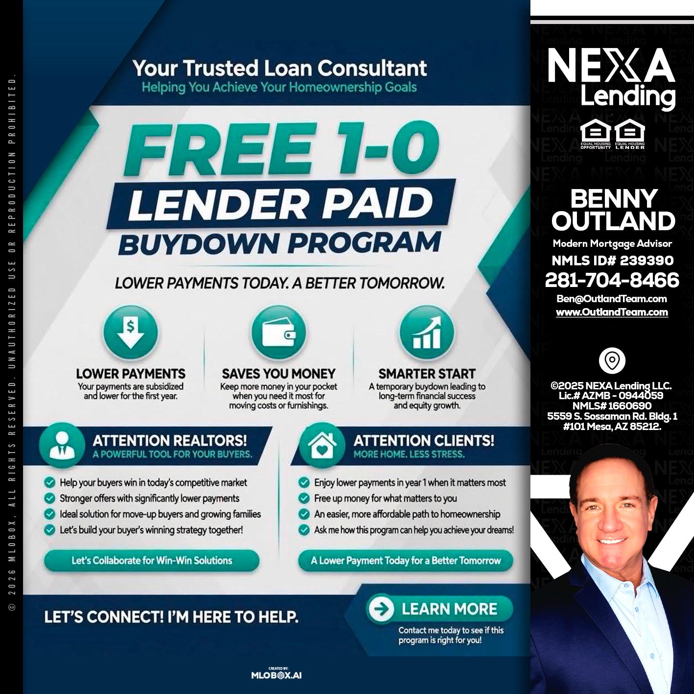 FREE 1-0 - Benny Outland -Modern Mortgage Advisor