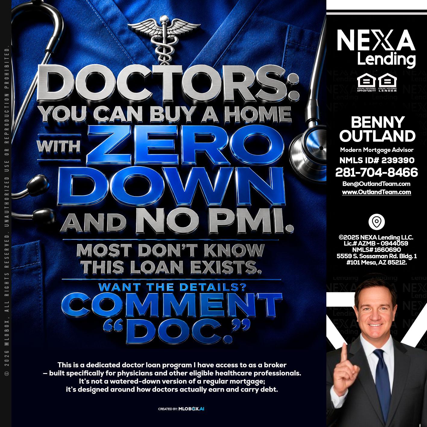 DOCTORS YOU CAN BUY - Benny Outland -Modern Mortgage Advisor