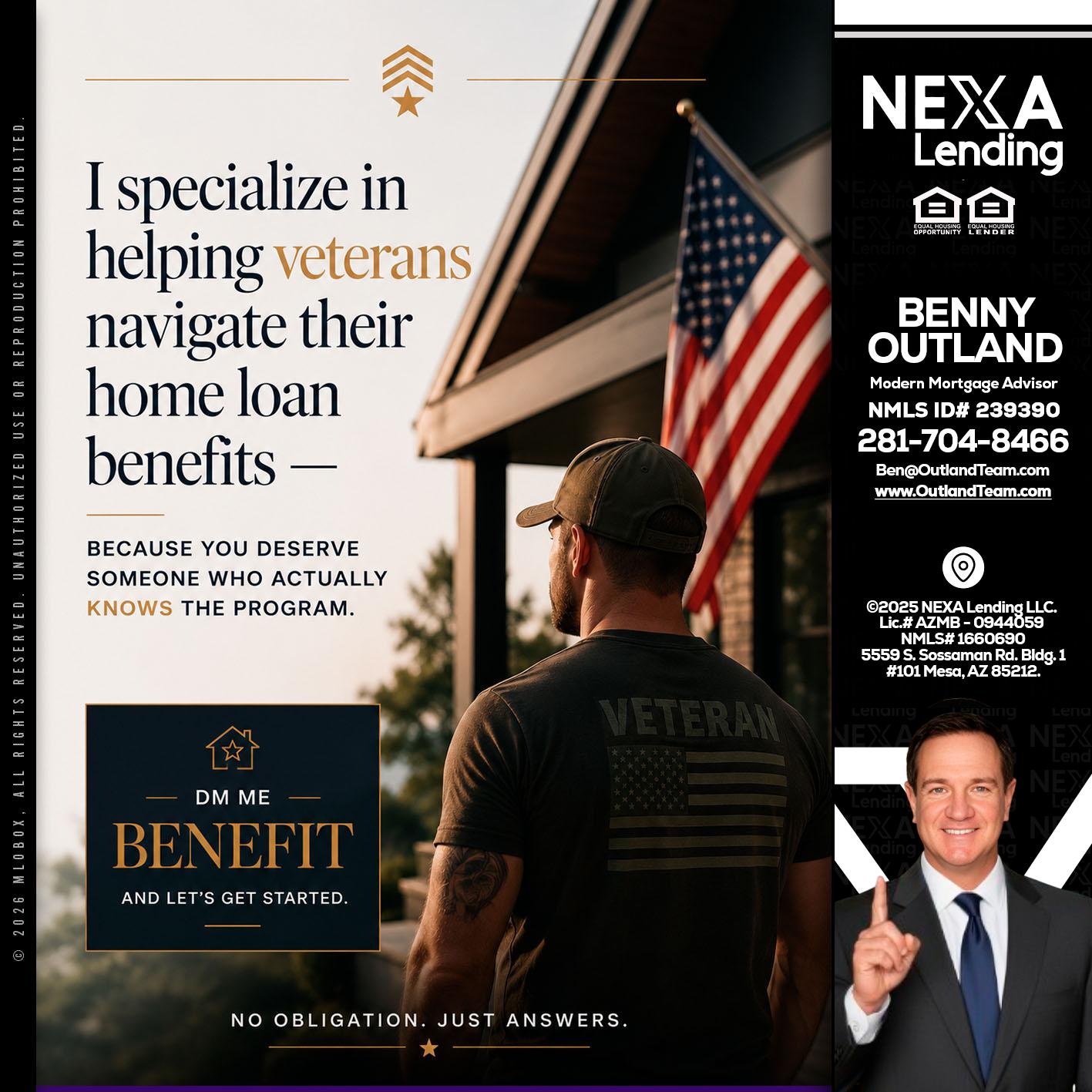 I SPECIALIZE - Benny Outland -Modern Mortgage Advisor