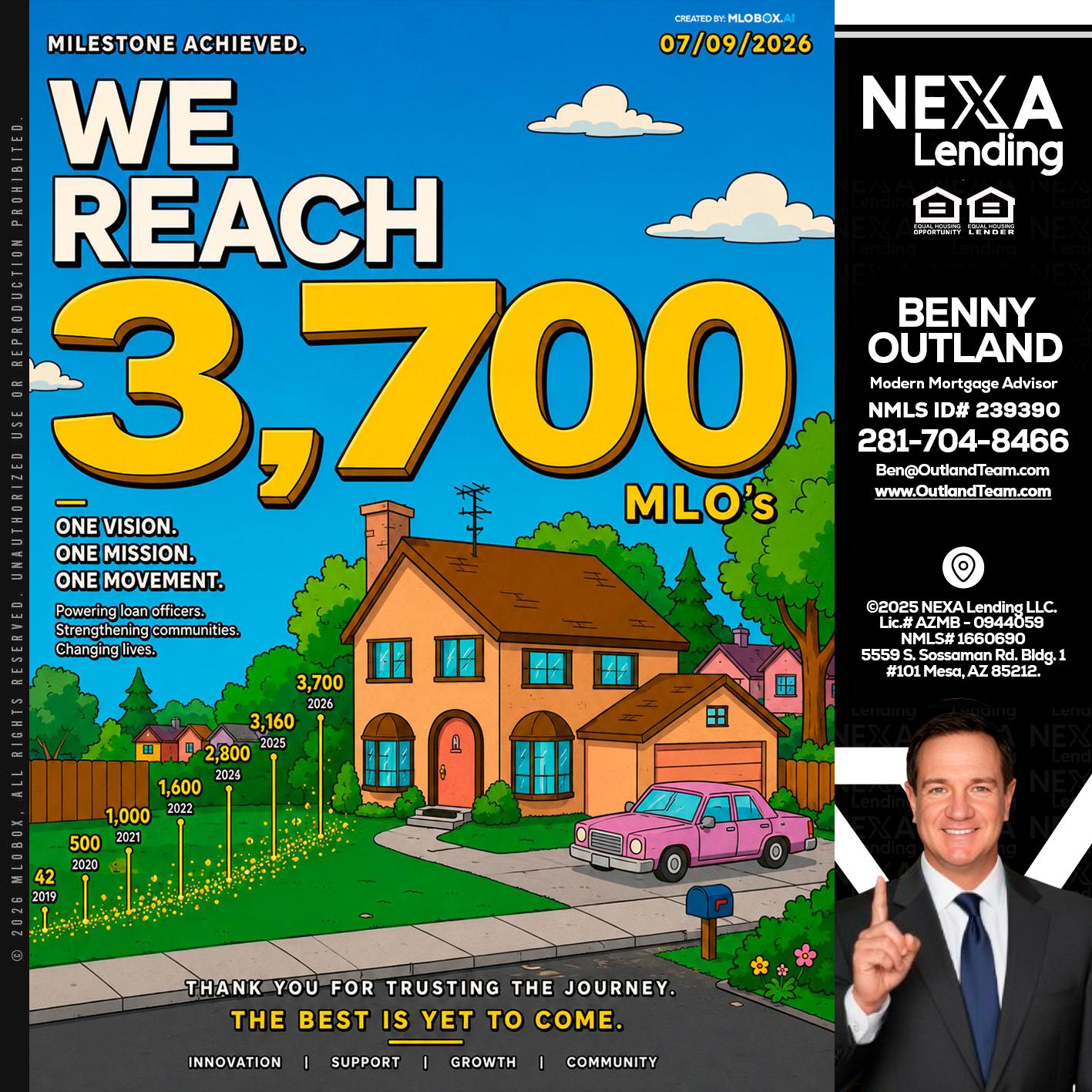 3,700 MLO's - Benny Outland -Modern Mortgage Advisor