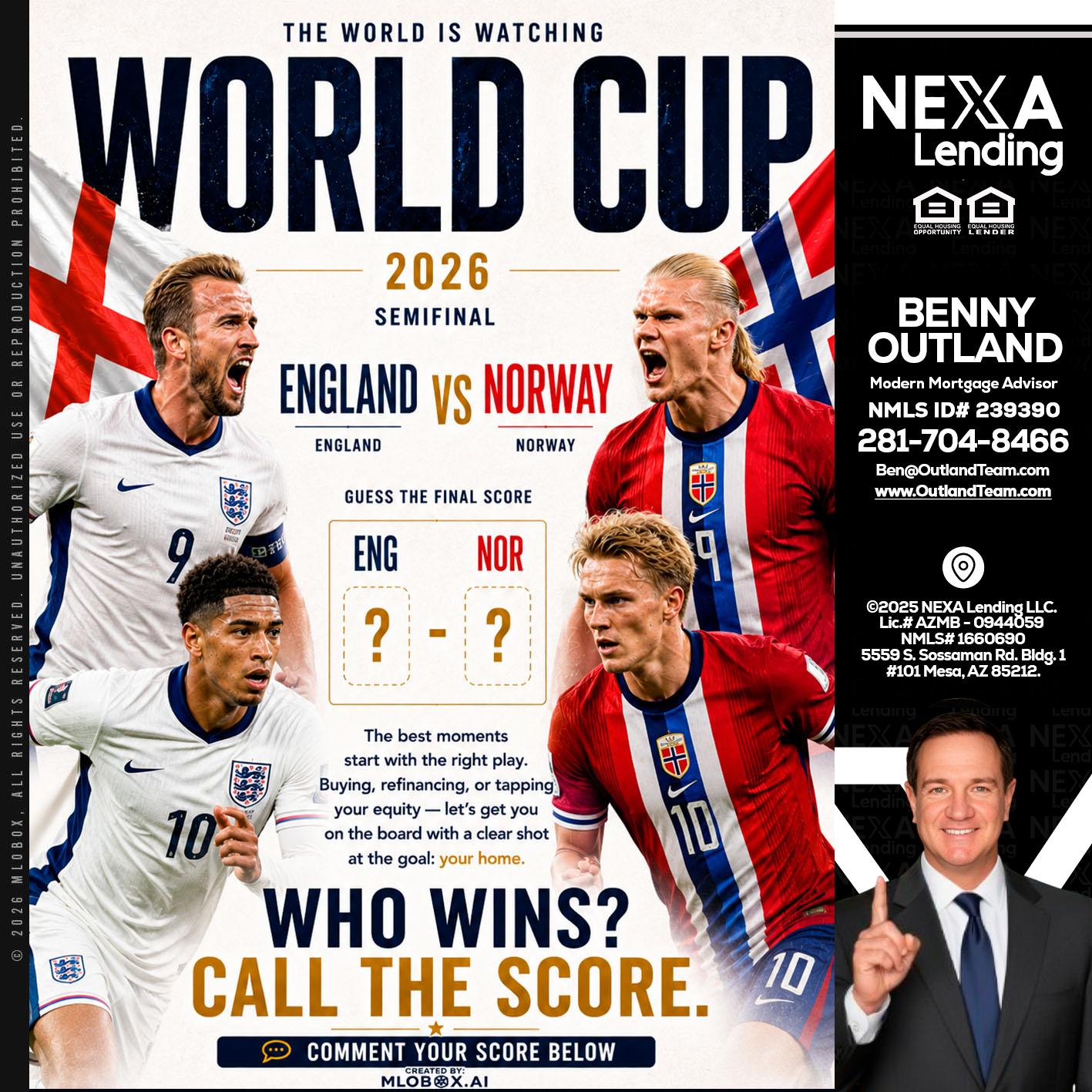 WORLD CUP 2026 - Benny Outland -Modern Mortgage Advisor