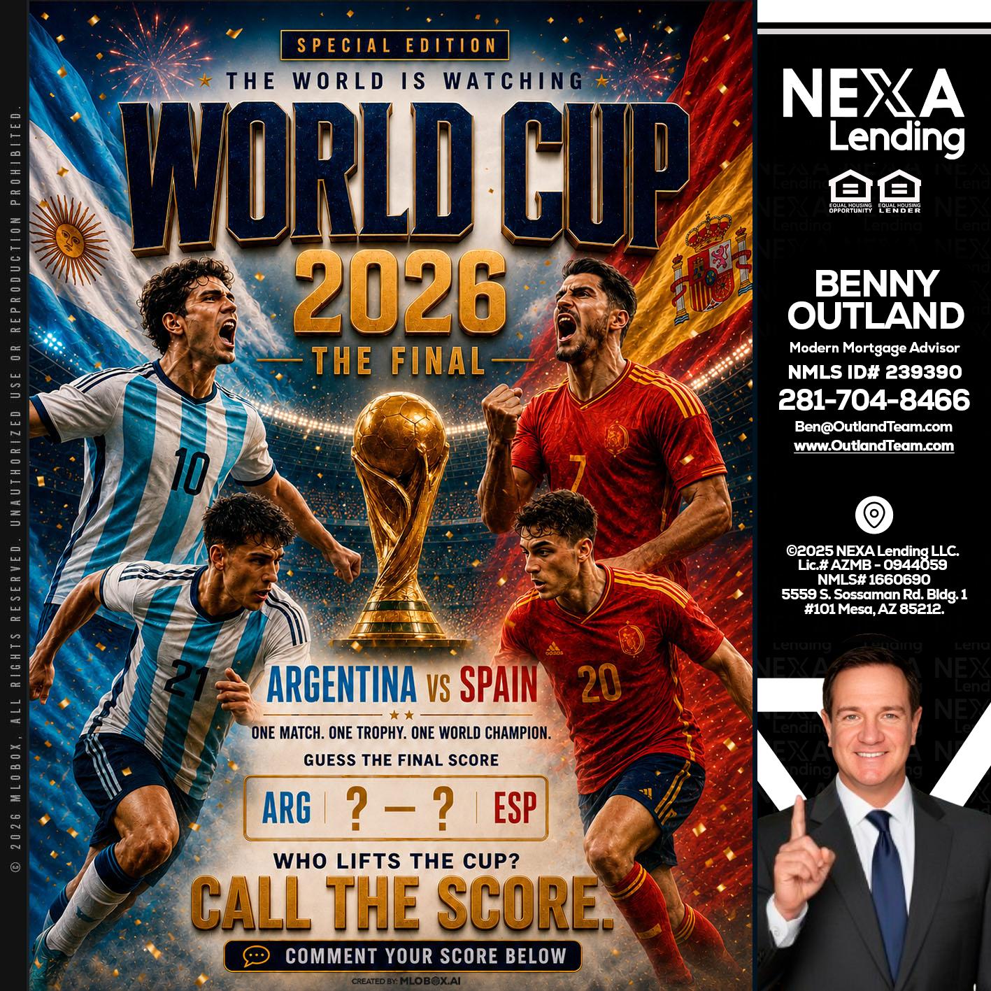World Cup 2026 finals - Benny Outland -Modern Mortgage Advisor