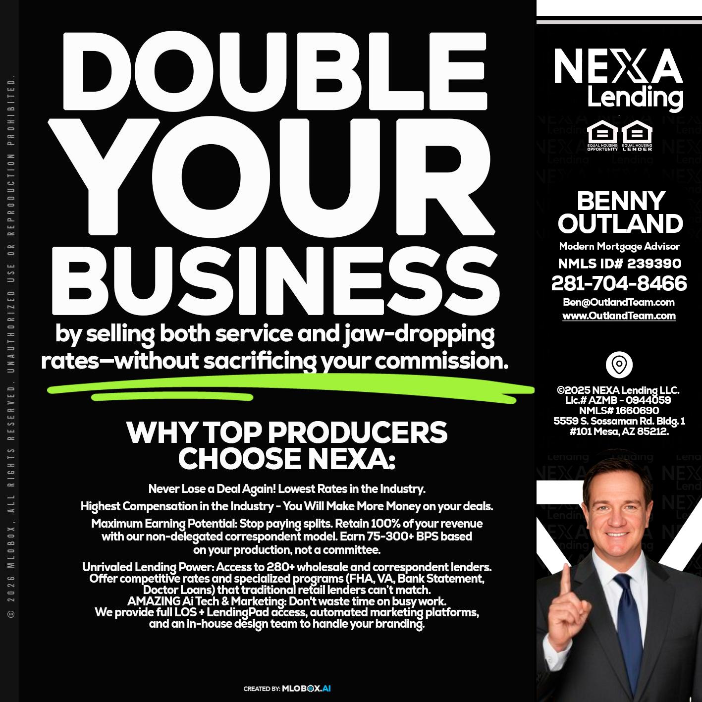 DOUBLE YOUR BUSINESS - Benny Outland -Modern Mortgage Advisor