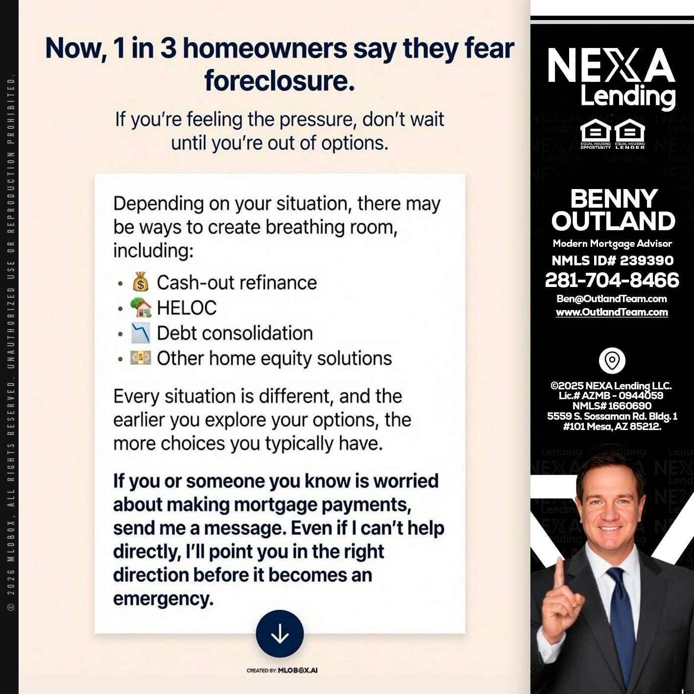 NOW, 1 IN 3 - Benny Outland -Modern Mortgage Advisor