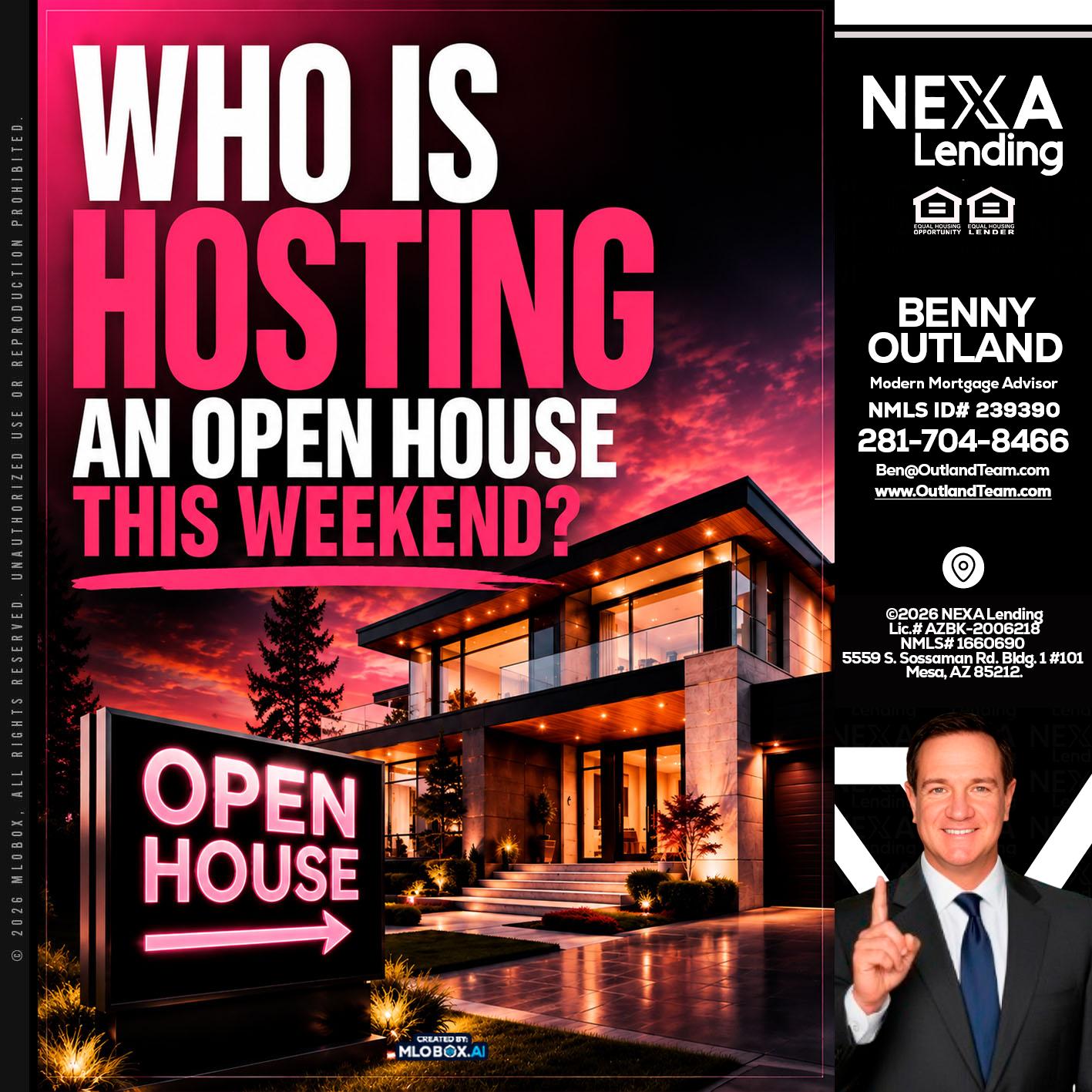 who's is hosting - Benny Outland -Modern Mortgage Advisor