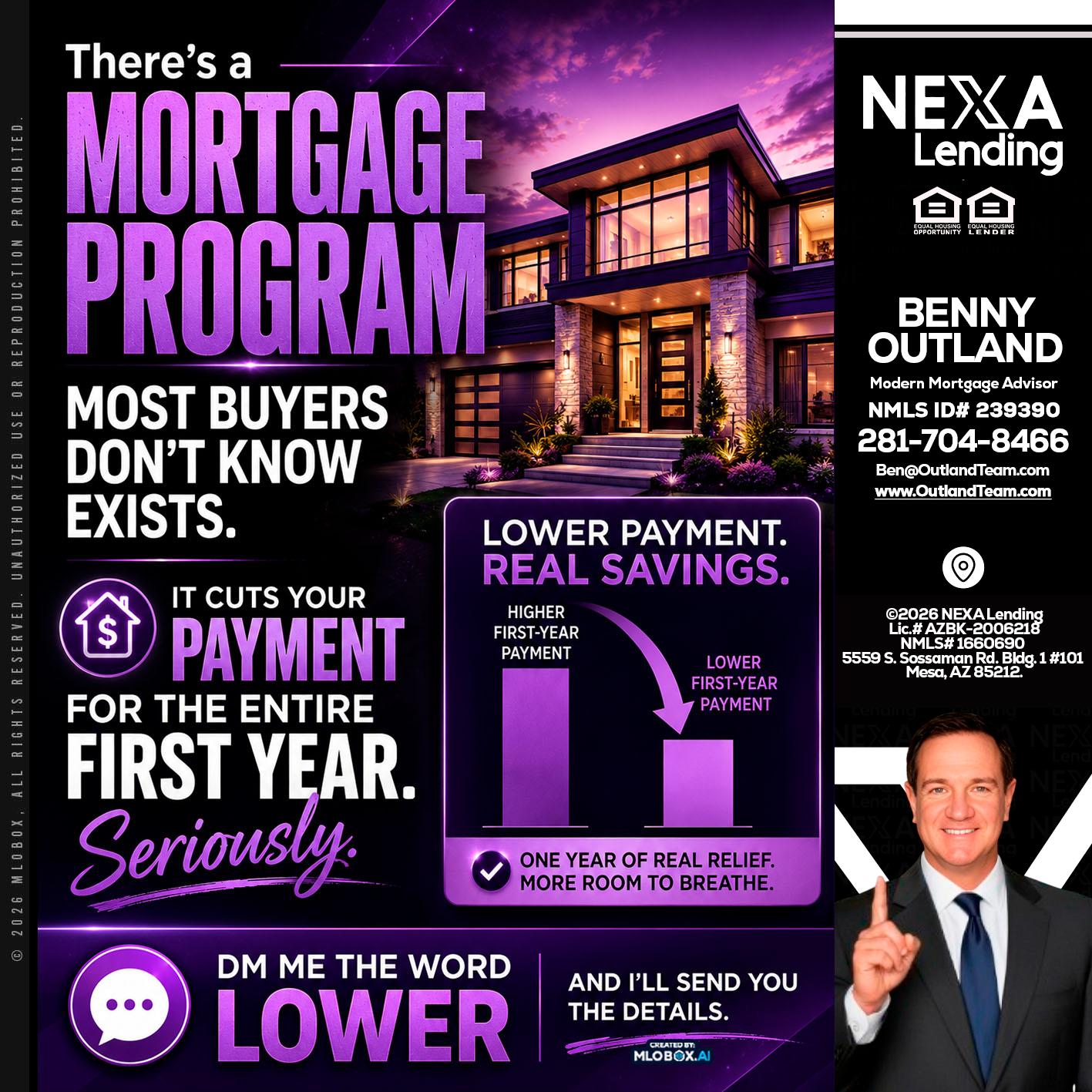 MORTGAGE PROGRAM - Benny Outland -Modern Mortgage Advisor