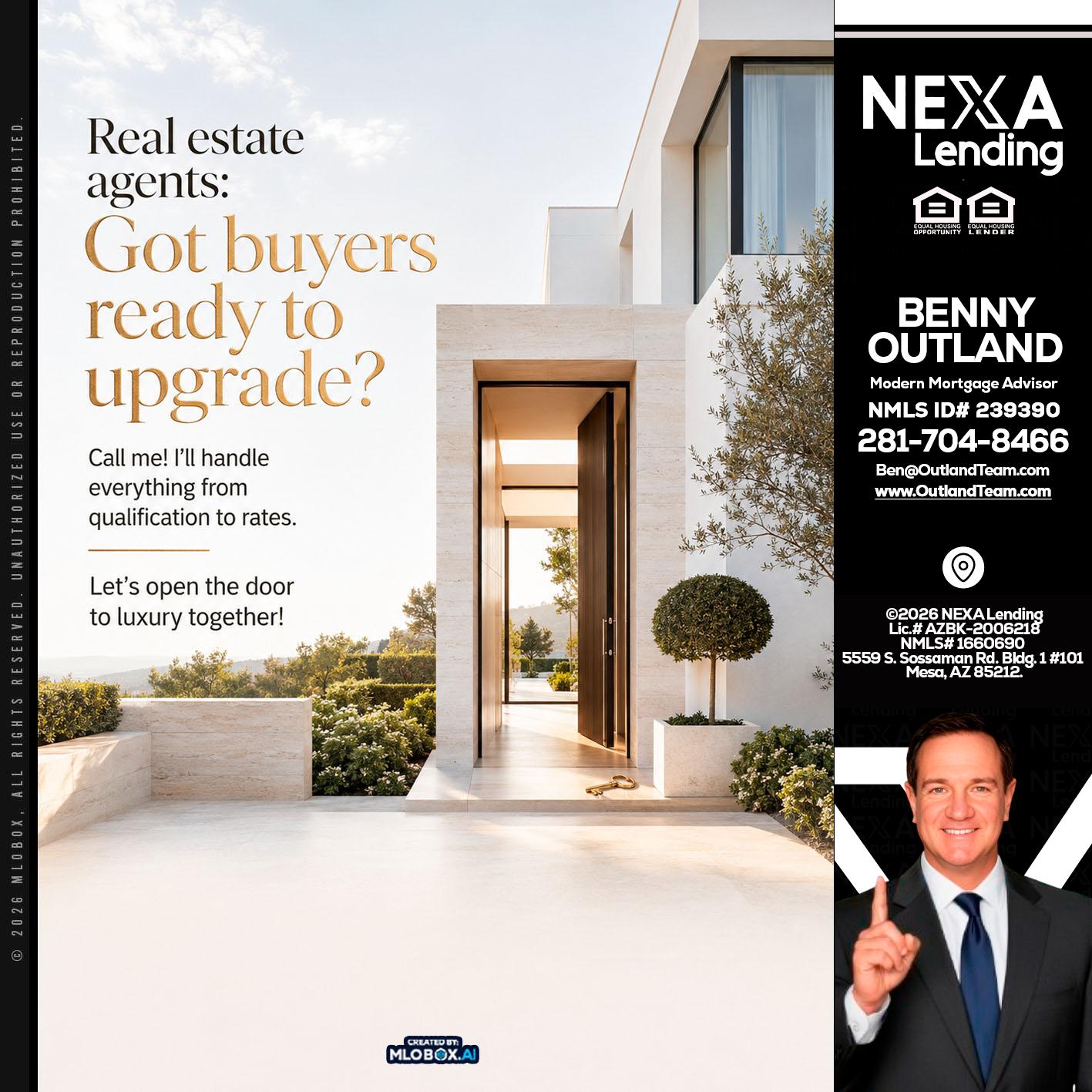 REAL ESTATE AGENTS - Benny Outland -Modern Mortgage Advisor