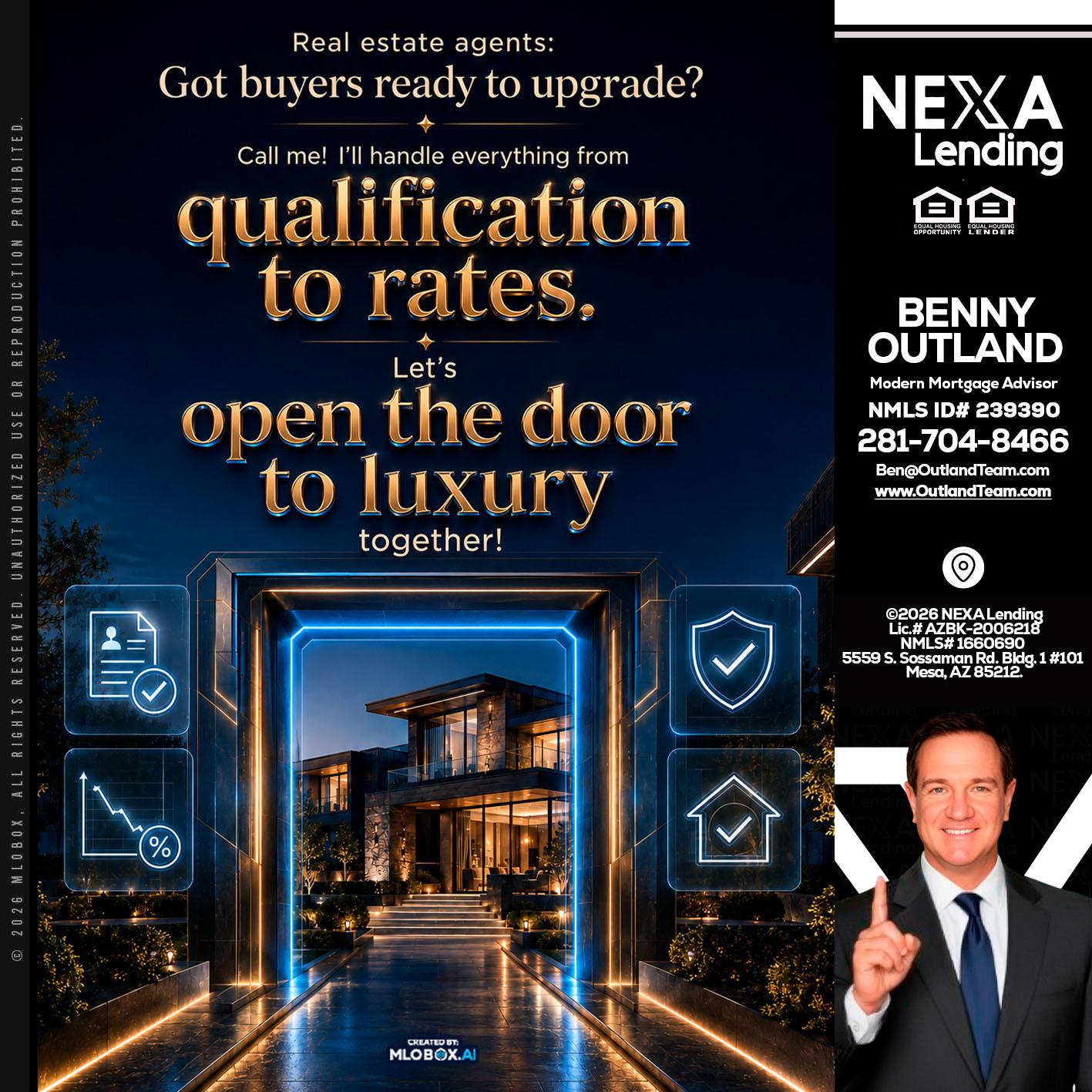 QUALIFICATION TO RATES - Benny Outland -Modern Mortgage Advisor
