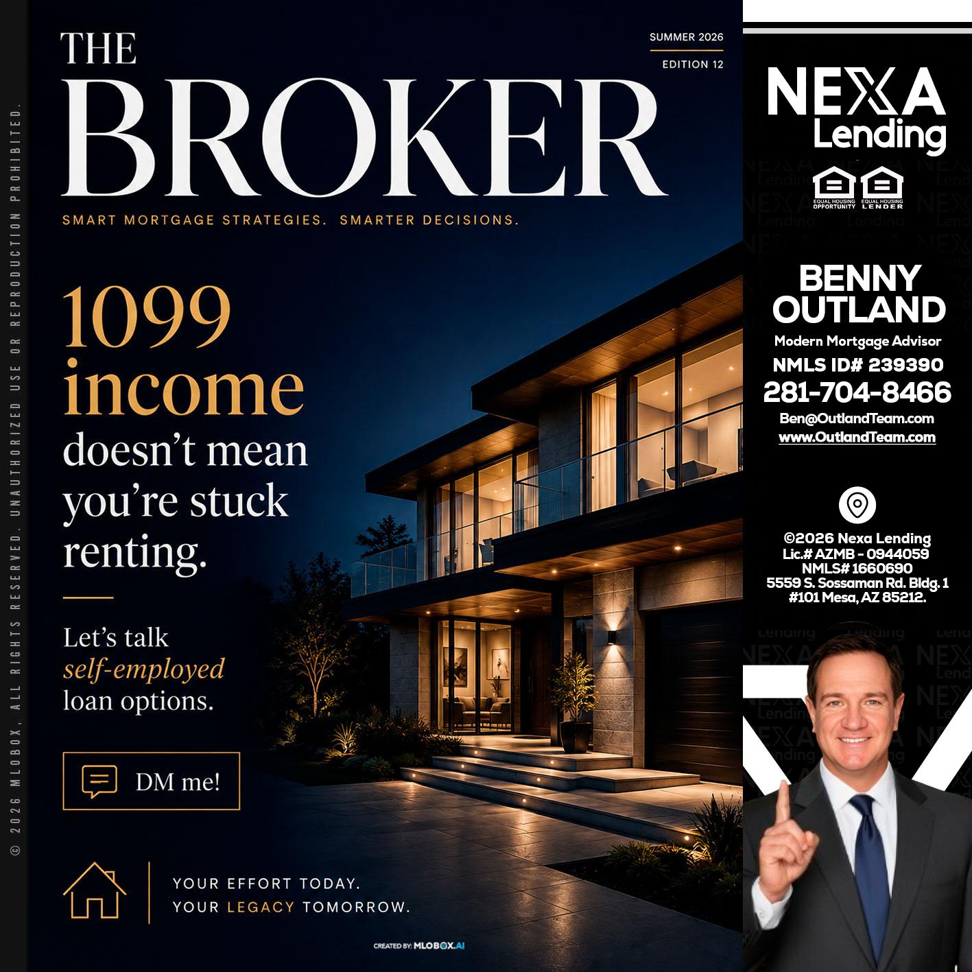 THE BROKER - Benny Outland -Modern Mortgage Advisor