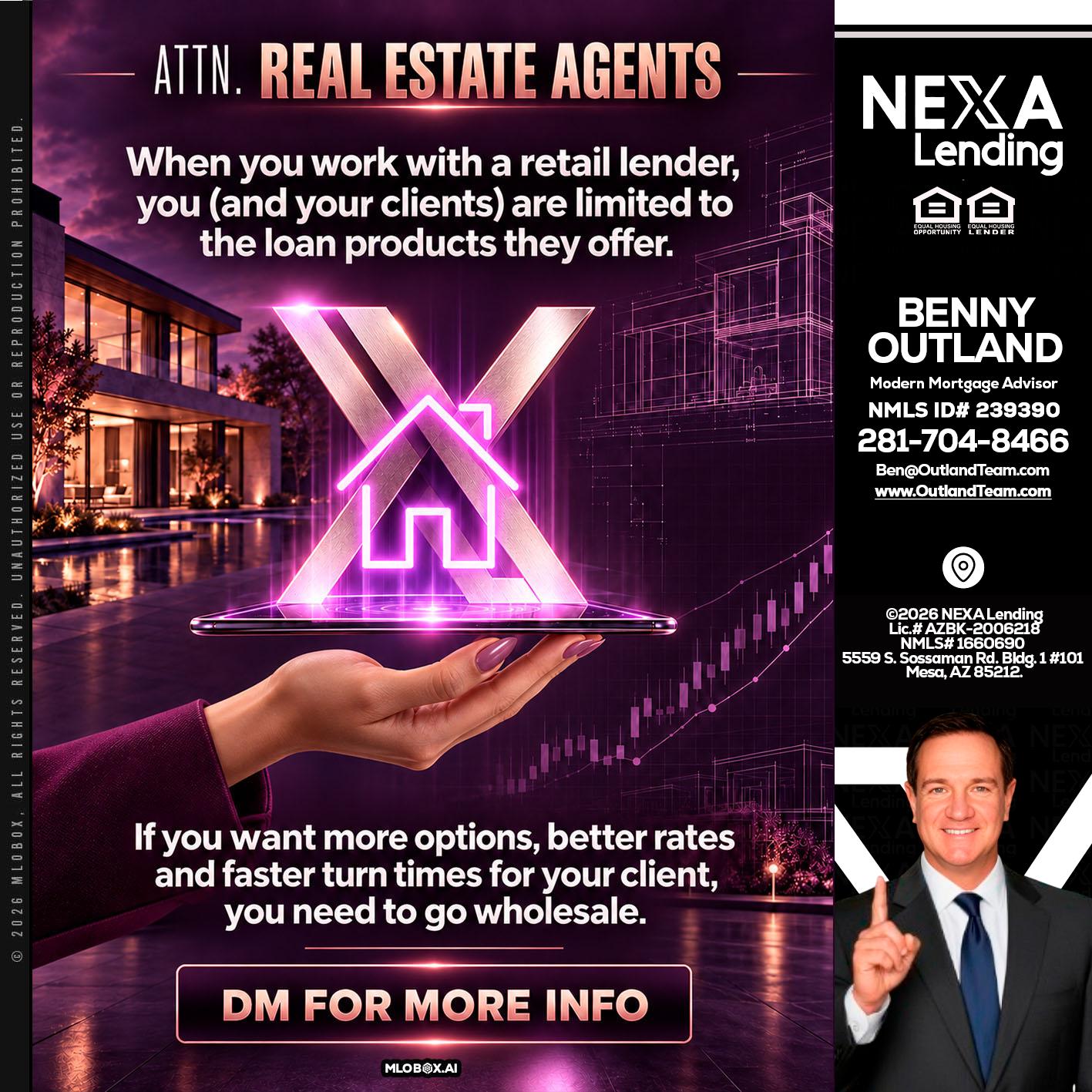REAL ESTATE AGENTS - Benny Outland -Modern Mortgage Advisor