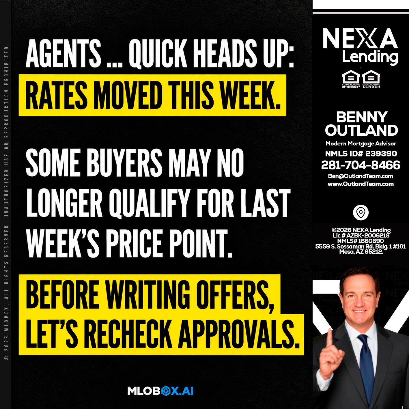 AGENTS QUICK - Benny Outland -Modern Mortgage Advisor