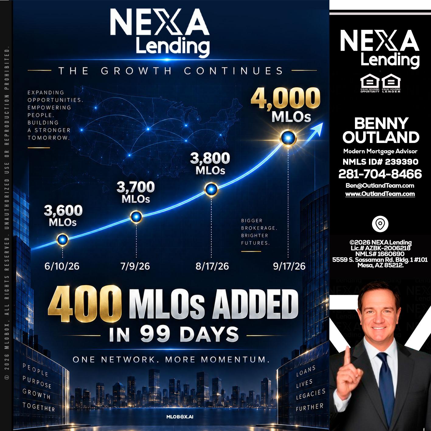 NEXA Lending 4000 MLOs - Benny Outland -Modern Mortgage Advisor
