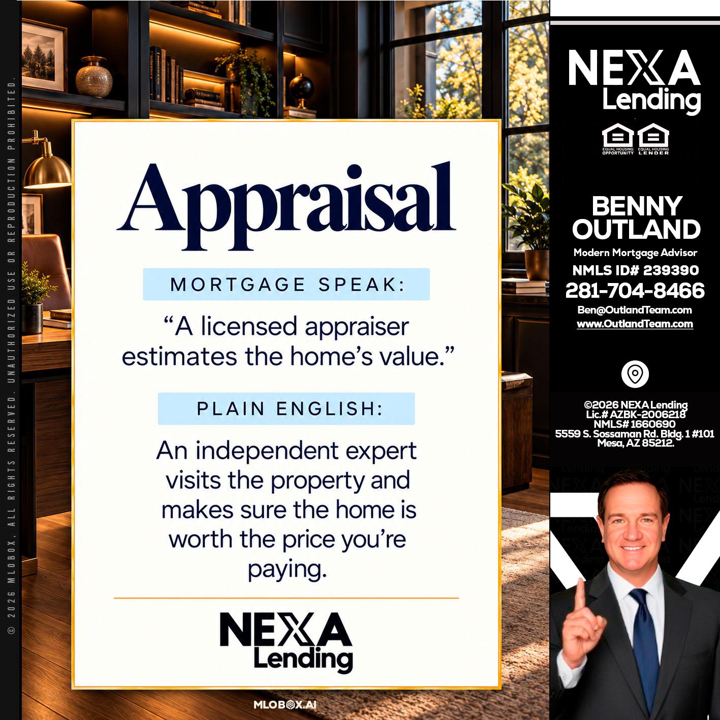 appraisal - Benny Outland -Modern Mortgage Advisor
