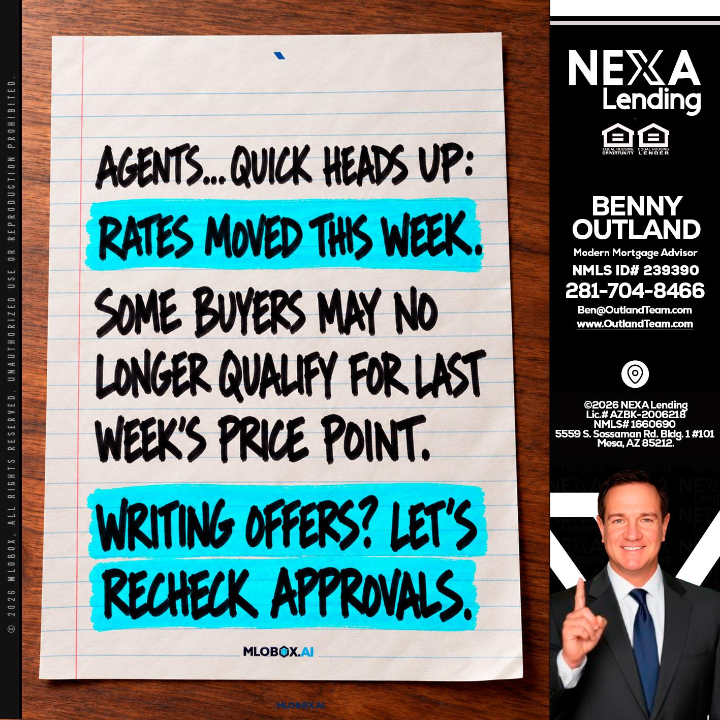 AGENTS - Benny Outland -Modern Mortgage Advisor