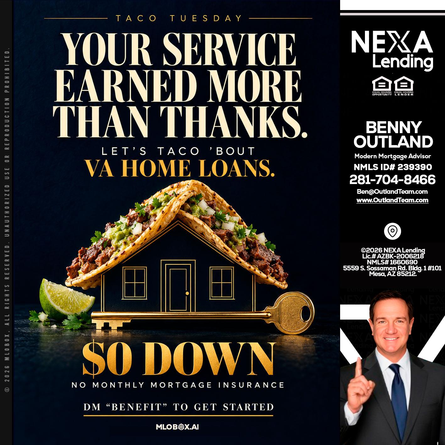 TACO TUESDAY - Benny Outland -Modern Mortgage Advisor