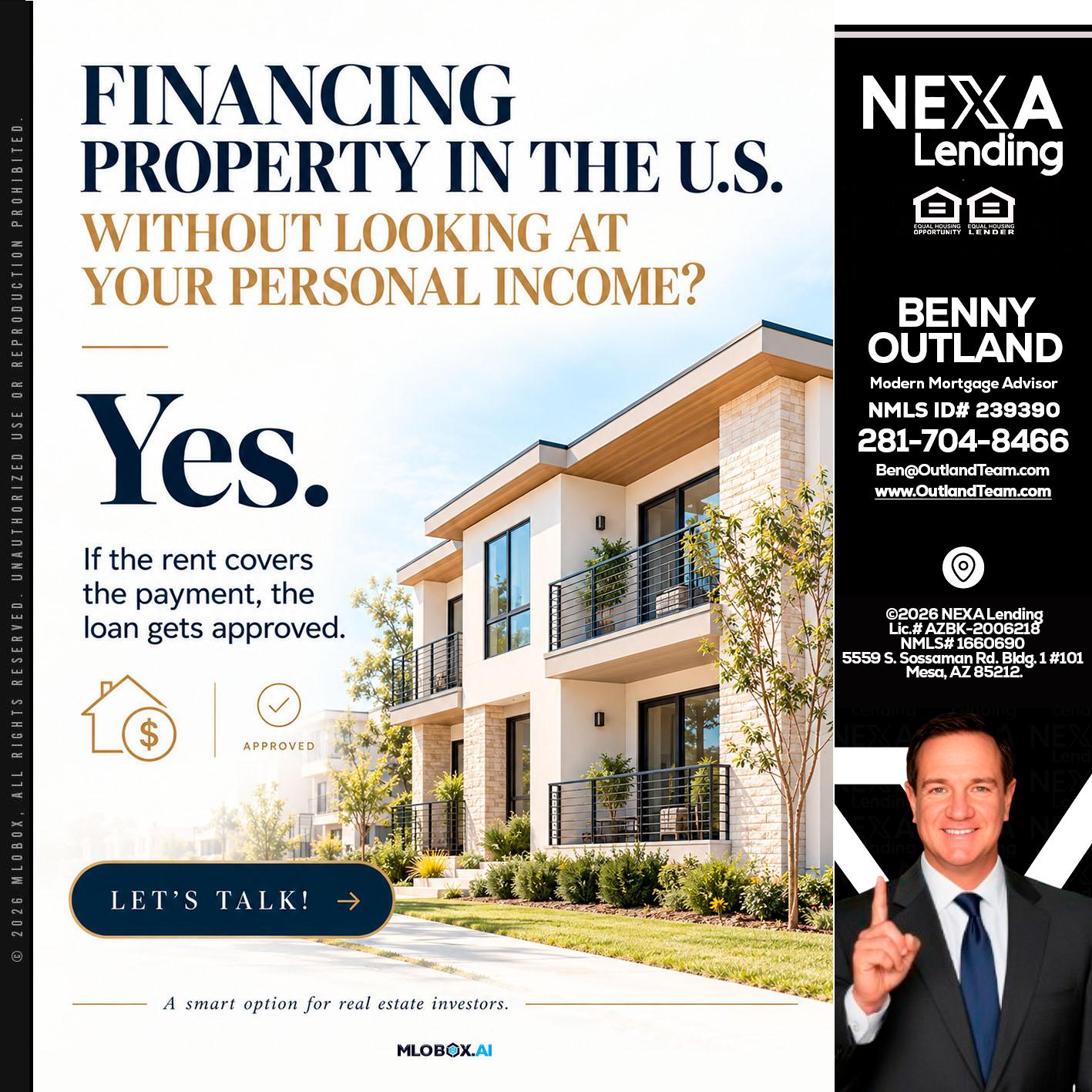 FINANCING - Benny Outland -Modern Mortgage Advisor